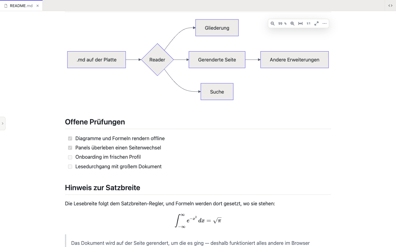 Dieselbe Datei, etwas weiter unten: ein Diagramm, eine Aufgabenliste, eine Formel.